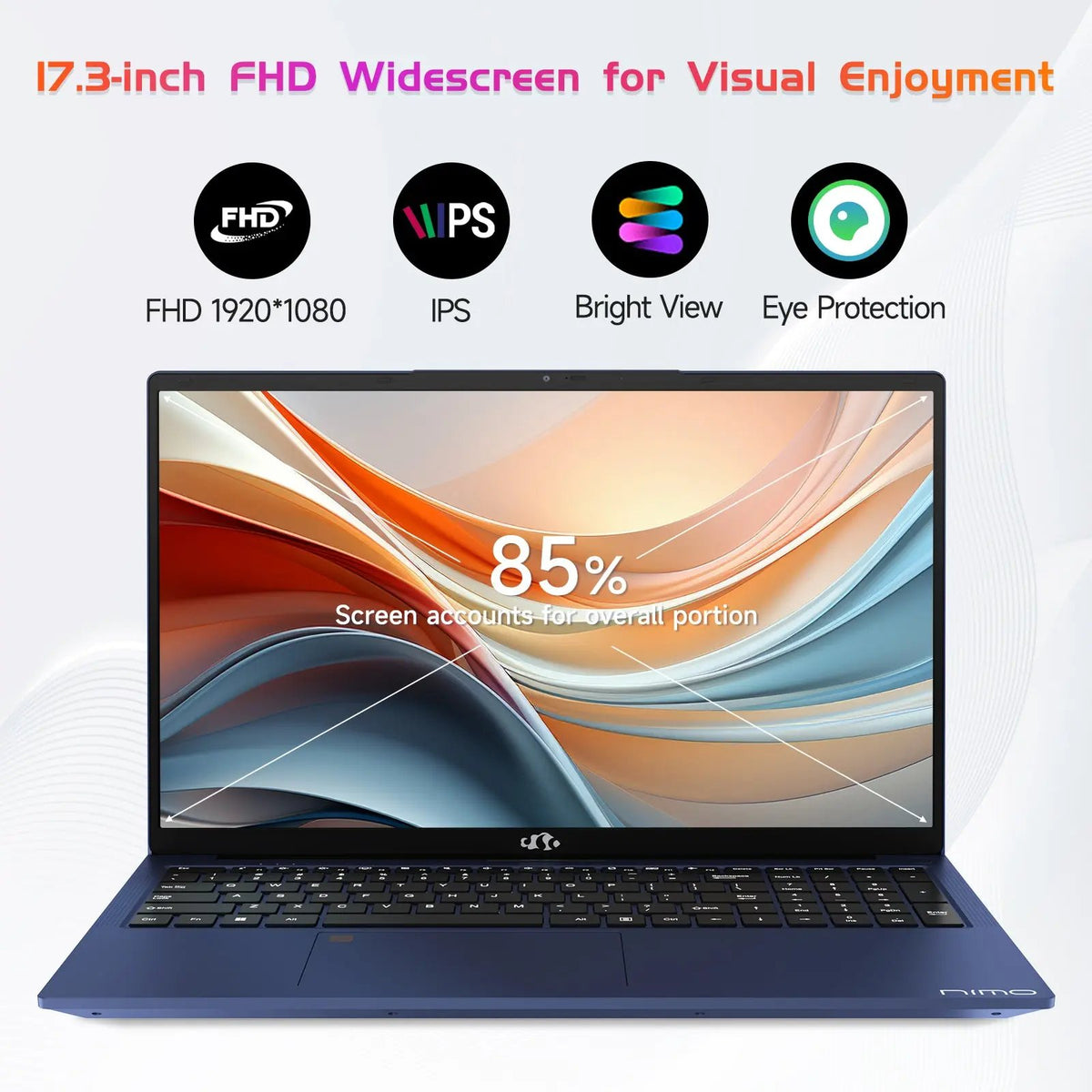 Nimo 17.3 FHD N171 I3-1215U Laptop for Student and Business-16GB-Blue-512GB - Nimo