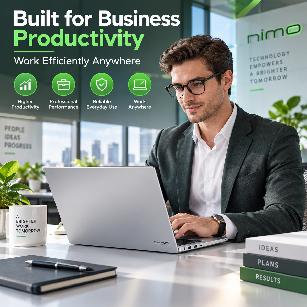 NIMO H16 silver laptop for work and study