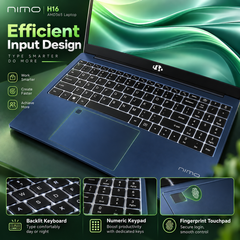 NIMO H16 AI 365 laptop — Blue