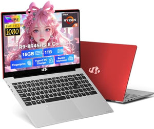 Nimo 15.6'' FHD IPS Gaming-Laptop, AMD Ryzen 9 8945HS 8-Cores Radeon 780M GPU (Beat i9-13900H, Up to 5.2GHz) Computer with 100W Type C Fingerprint Backlit Keyboard Win 11-AMZ - Nimo
