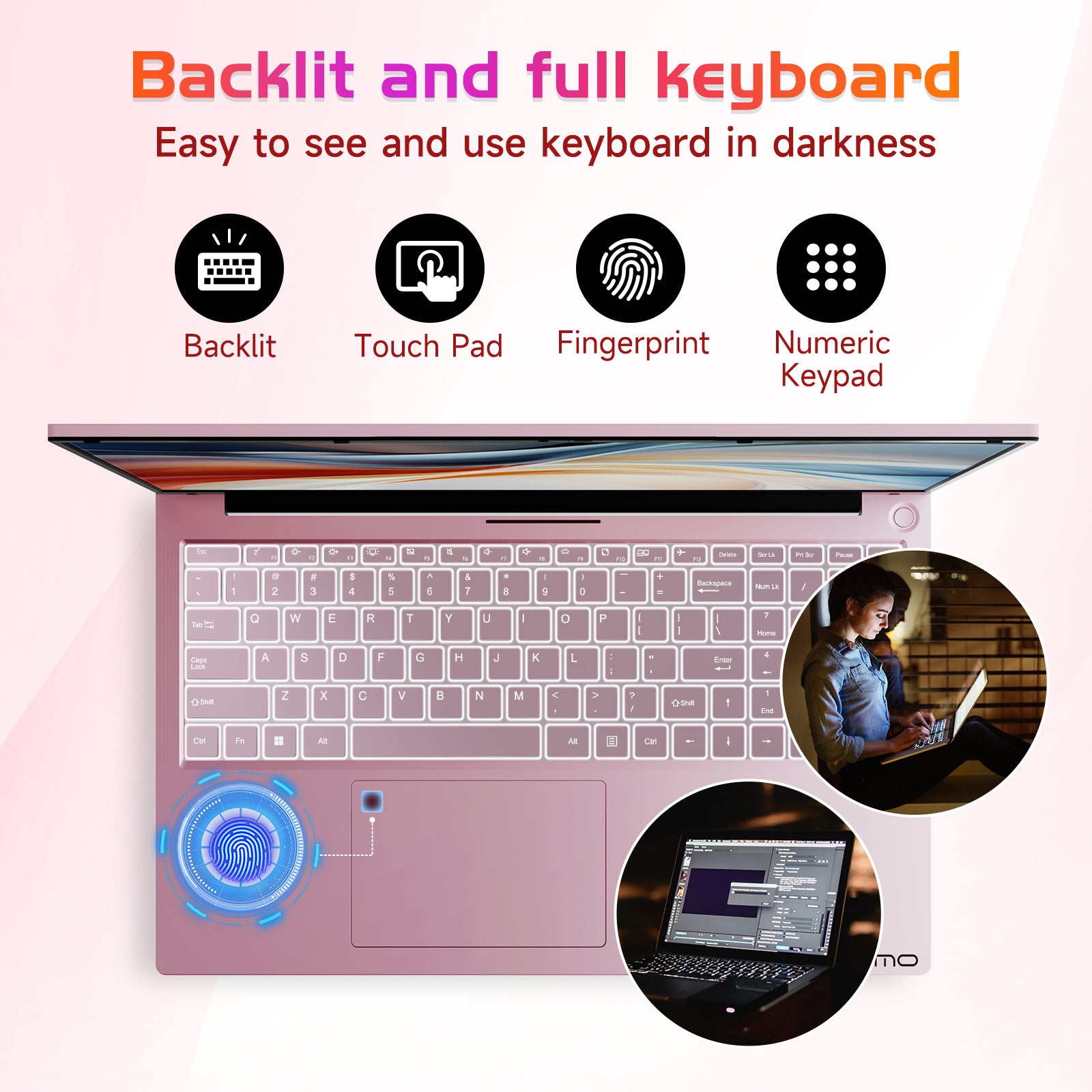 Nimo 17.3 FHD N171 I3-1215U Laptop for Student and Business-64GB-Rose Gold-2TB - Nimo