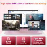 Nimo 17.3 FHD N171 I3-1215U Laptop for Student and Business-64GB-Rose Gold-2TB - Nimo