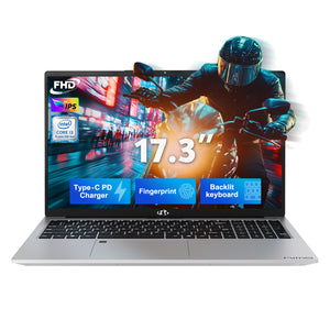 NIMO N171 17.3” silver refurbished laptop with FHD display, Intel i3-1215U processor, and upgradeable RAM & SSD – perfect for work, study, and entertainment.