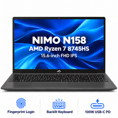 15.6 N158 Ryzen 7 8745HS Laptop — Black