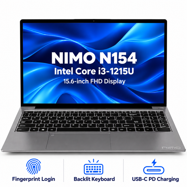 15.6 N154 I3-1215U Laptop — product front view and key specifications