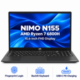 15.6 N155 Ryzen 7 6800H Laptop — product front view and key specifications