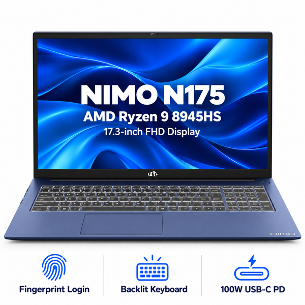 17.3 N175 Ryzen 9 8945HS Laptop — product front view and key specifications