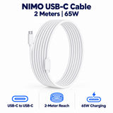 Nimo 2 Meters 65W USB-C Charger Cable — product front view and key specifications