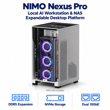 Nexus Pro - Local AI Agent Workstation & NAS Capabilities — product front view and key specifications