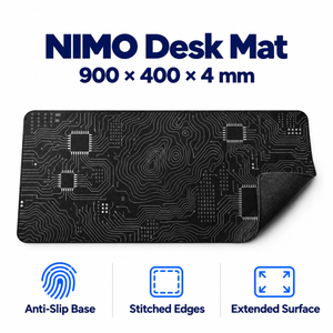 Nimo Desk Mat — product front view and key specifications